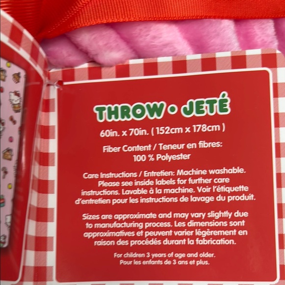 COPY - Viral Hello Kitty Pink holiday throw blanket with gingerbread man - Picture 3 of 3